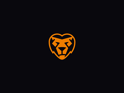 Logo Refinement black bold branding dark heart light lion lionheart logo orange personal portfolio