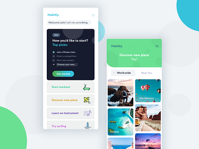 Habitly. Learn & Do Anything Today App app design app ui card habits travel ui ux uidesign