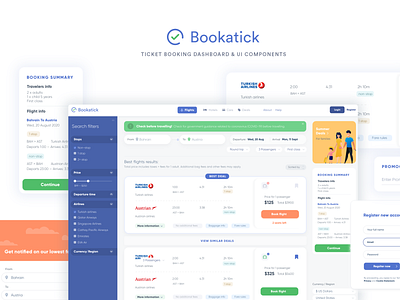 Bookatick Ticket Booking UI Dashboard