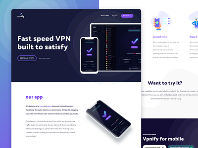 Vpnify landing page