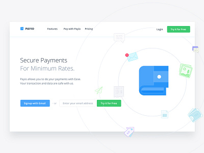 PAYIO | Payment Landing Page landing page money pay payment service wallet