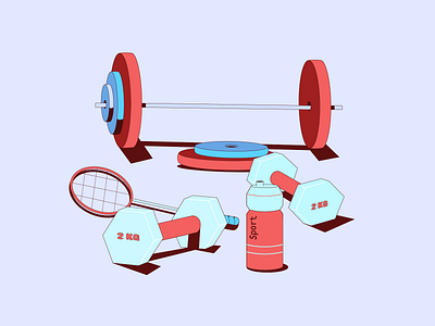 Sport Equipment 2d design equipment flat illustration sport vector