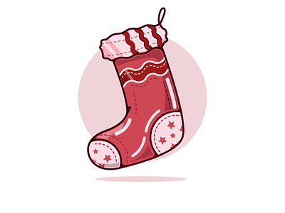 CHRISTMAS SOCK 2d christmas design flat illustration new year sock vector