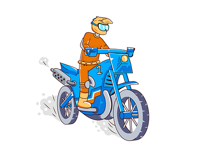 MotorBiker 2d 3d bike design flat illustration motorbike motorbiker motorcycle vector