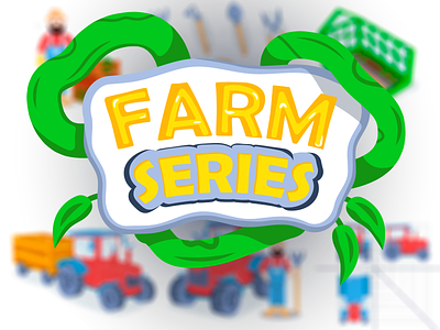 Farm Series Project 2d 3d bale character design farm flat graphic design illustration tractor vector