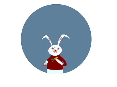 Rabbit design flat illustration vector