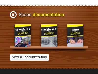 Spoon documentation books bookshelf documentation wood