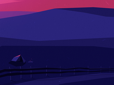 Bakony - Tent camp campfire fire gradient graphic design hill illustration illustrator mountain sunset tent vector