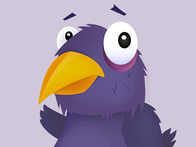 Mascot bird hardwired mascot purple