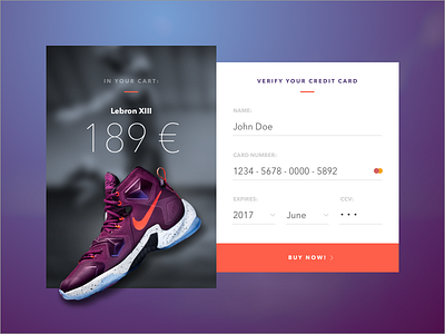 DailyUI 002 buy checkout credit card dailyui purchase verification