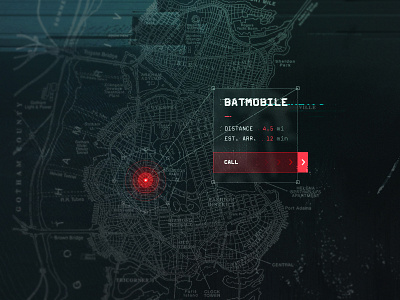 DailyUI 020 - Location Tracker batman batmobile dailyui gotham gps location tracker map poi