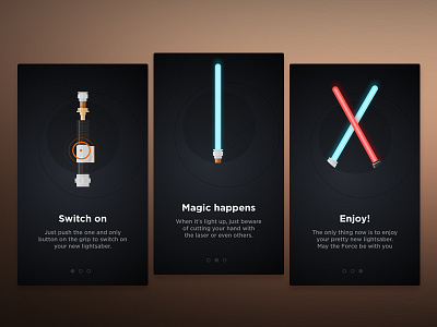 DailyUI 023 - Lightsaber Onboarding