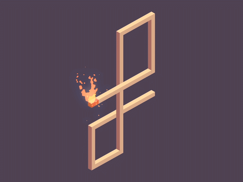 F 36daysoftype alphabet animation f fire letter matches