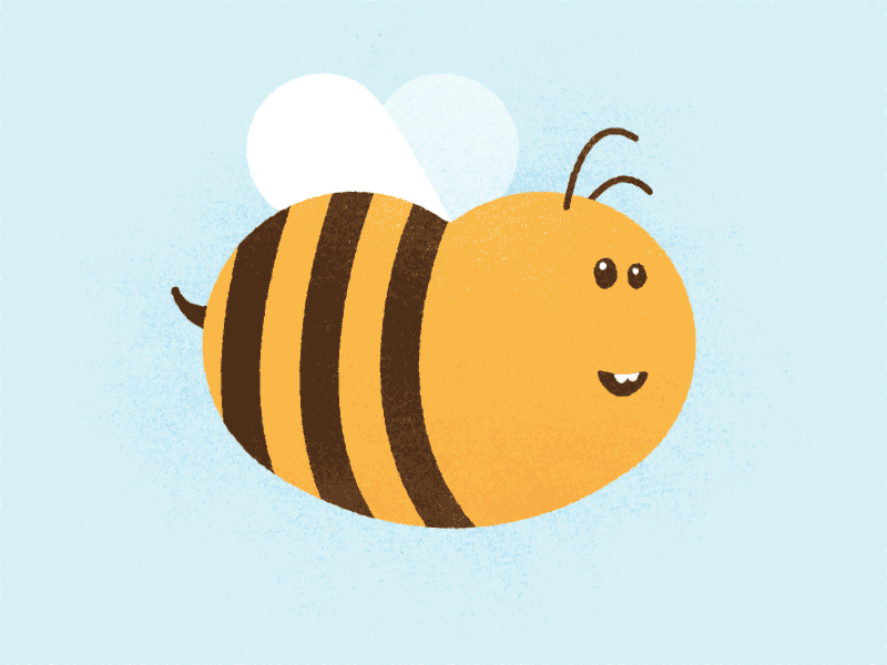 Bee air bee character cute fat fly flying honey illustration mini