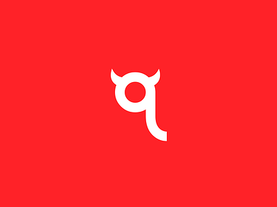 Q Monogram for Q Diabla animal art branding design devil evil flat horn icon identity illustration illustrator logo minimal monogram q satan vector