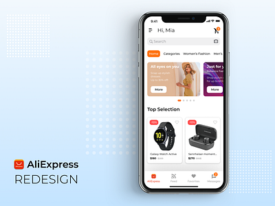 AliExpress iOS App Redesign aliexpress app design home page ui ios minimal mobile app mobile design ui ux