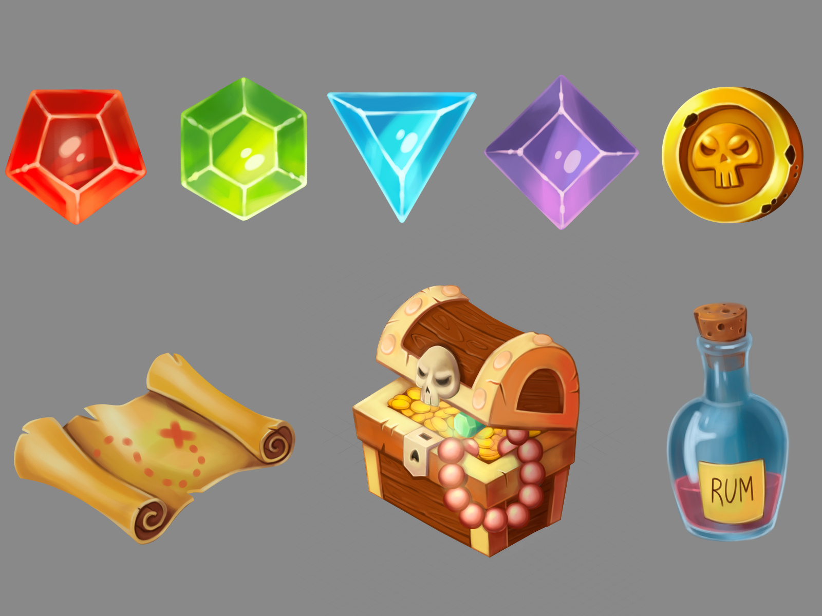 Props for mobile game by Sasha L on Dribbble