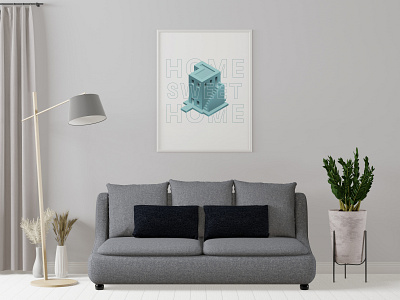 Isometric house poster