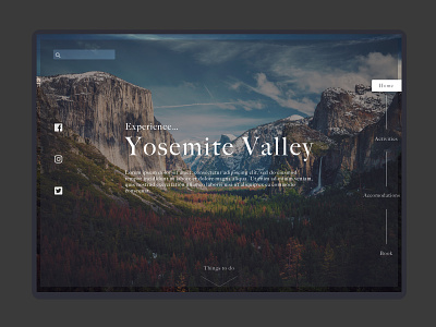 Yosemite Travel Site desktop desktop design desktop ui shotoftheday travel travel info ui uiux unsplash yosemite