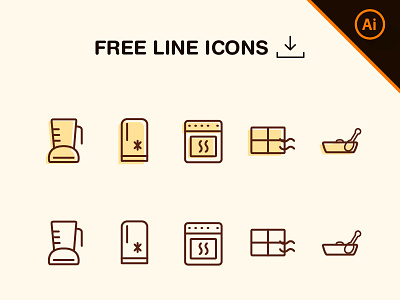 Free Line Icons Kitchen download free icons illustrator kitchen lineicons vector