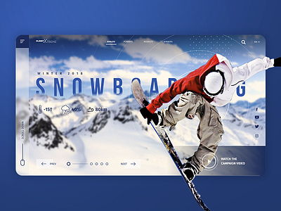 Snowboarding interface design interface ui uidesign ux uxdesign web webdesign website website banner