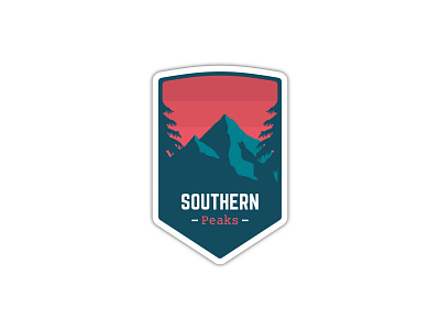 Southern Peaks! badge badge design badge logo design flat icon illustration illustrator landscape landscapes logo minimal mountain mountain peaks mountains nature peaks south southern trees