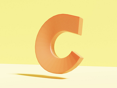 C 36days 36daysoftype blender3d clean design futurism letter minimal orange typography