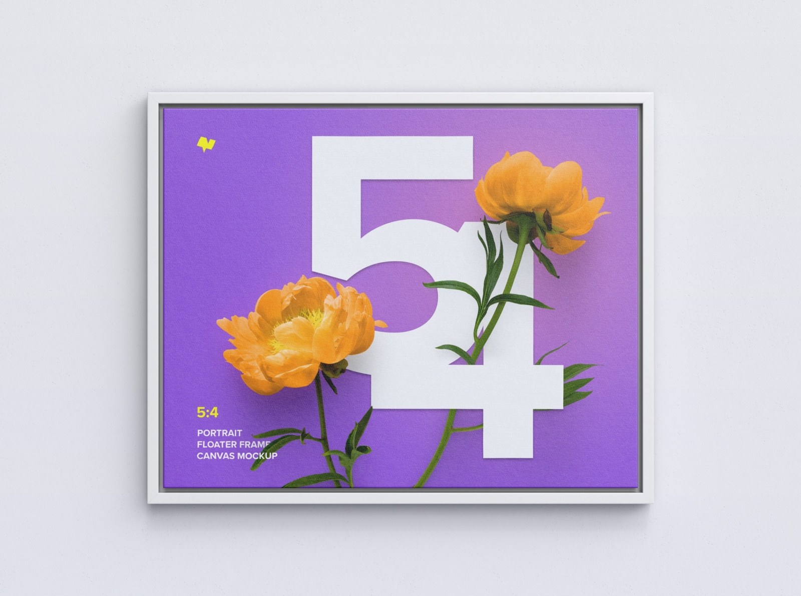 Download 5:4 Landscape Canvas Mockup in Floater Frame, Front View ...