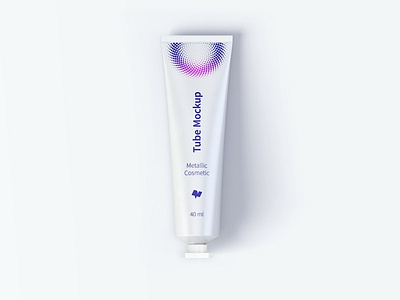 Metallic Cosmetic Tube Mockup Design