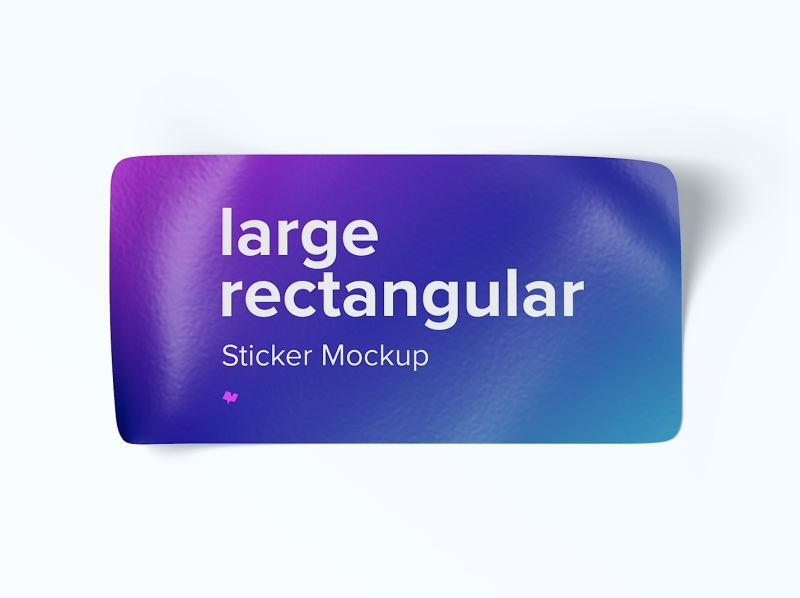 Download Large Rectangular Sticker Mockup, Top View by Original ...