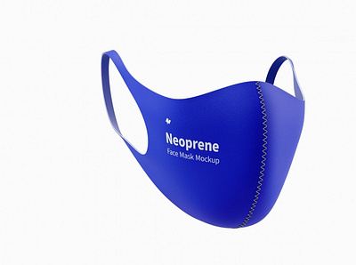 Neoprene Guard Face Mask Mockup, 3/4 Front Left View 02 neoprene