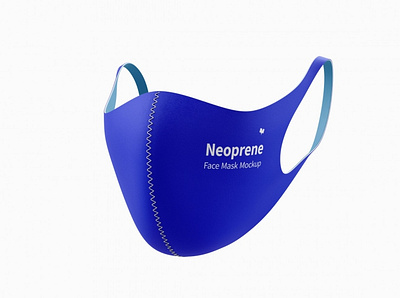 Neoprene Guard Face Mask Mockup, 3/4 Front Right View 02 neoprene