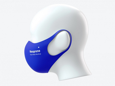 Neoprene Guard Face Mask Mockup, Right View neoprene