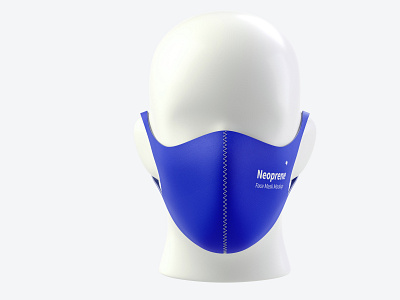 Neoprene Guard Face Mask Mockup, Front View neoprene