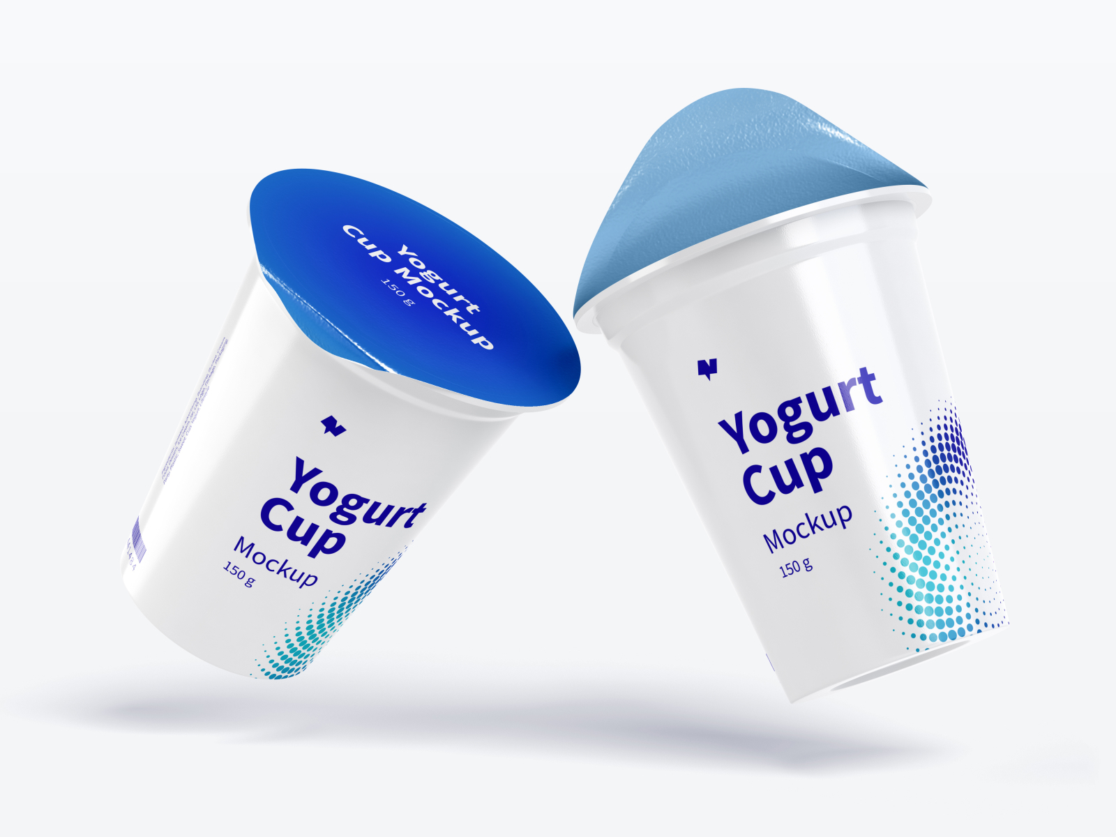 Download 150 g Yogurt Cups Mockup, Falling by Original Mockup on Dribbble