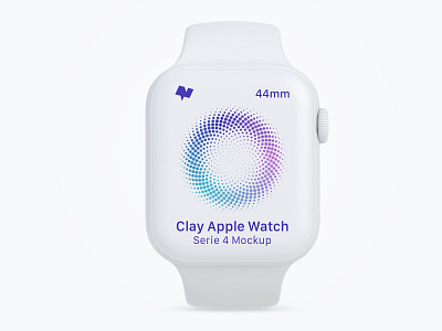 Clay Apple Watch Series 4 (44mm) Mockup, Front View apple apple watch clay design logo mockup mockups psd psd download psd mockup psd template ui