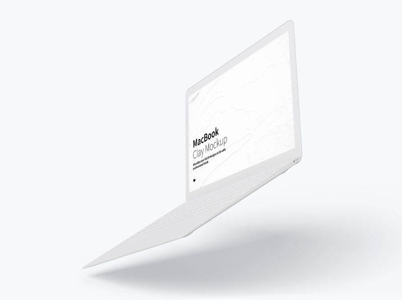 Download Clay Macbook Mockup Floating Right View By Original Mockup On Dribbble