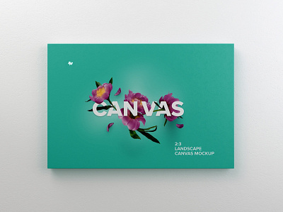 3:2 Landscape Canvas Mockup Hanging on Wall, Front View art canvas canvasart landscape mockup mockups psd psd download psd mockup psd template