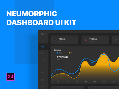Neumorphic Dashboard Dark UI Kit