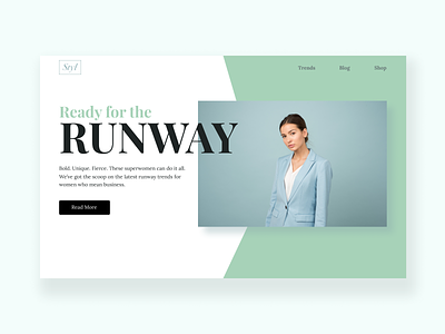 Ready for the Runway branding design fashion figma hero section landing page design typography ui ui design ux web