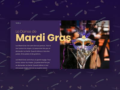 La Danse de Mardi Gras Landing Page