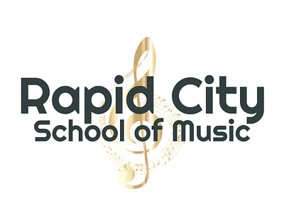 Rapid City Logo branding design figma logo music music school treble clef typography