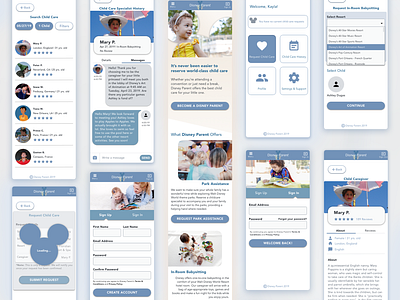 Disney Parent - Child Care App child care design disney lambda school mobile ui ux ux design