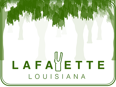 Lafayette, LA Sticker alligator graphic design lafayette louisiana sketch sticker swamp