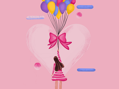 Ballon Girl illustration with procreate