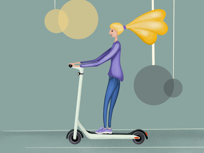 Electrical Scooter spray brush painting illustrator illustration drawing procreate apple apple pencil ipad pro
