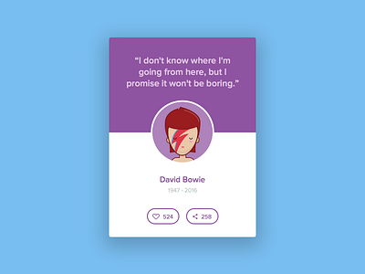 Day 007 - Author Quote author bowie flat illustration quote testimonial ui