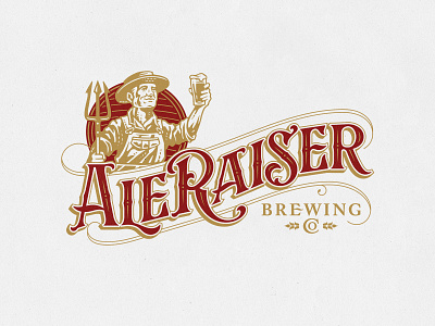 Ale Raiser Brewing Co. beer branding brewery craft design drawing farmer funny handlettering illustration lettering logo typography