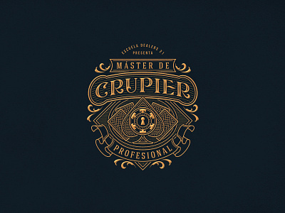 Máster de Crupier Profesional cards design lettering logo poker typography