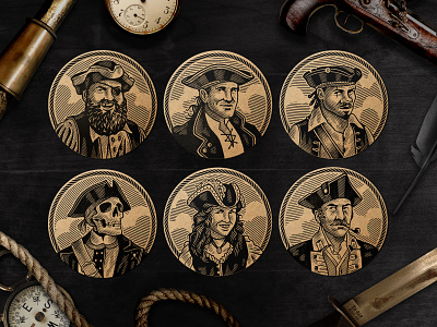 Lying Pirates / Pirate Captains board game dice game fun game illustration pirate
